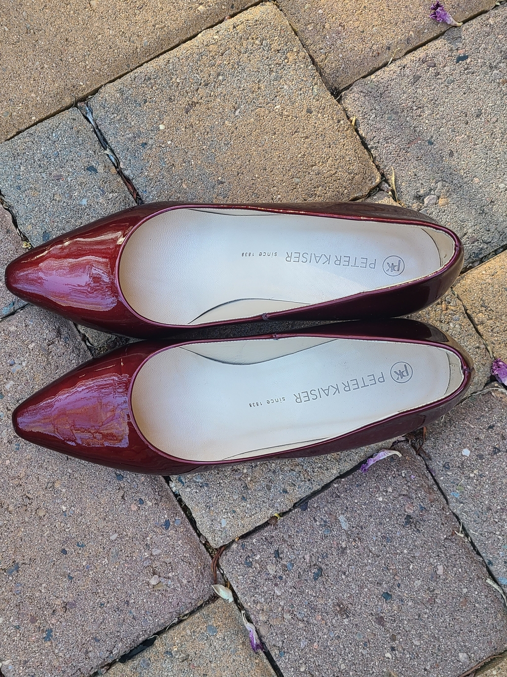 Peter Kaiser Burgundy Patent Pointed-Toe Pumps